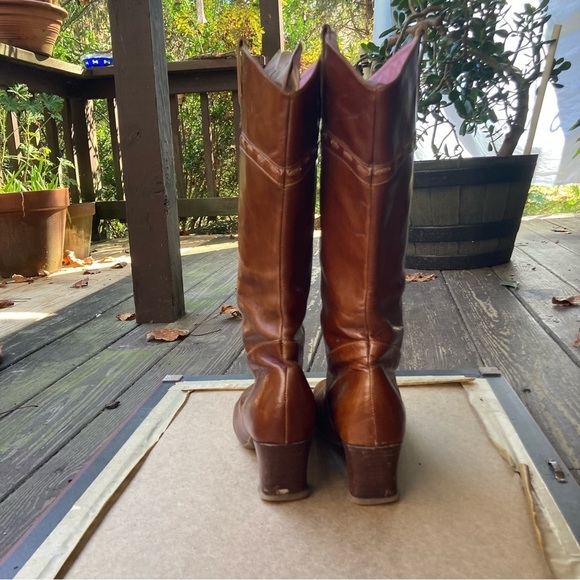 John Fluevog Argolo brown leather heeled boots, size 10.5 - Picture 12 of 15